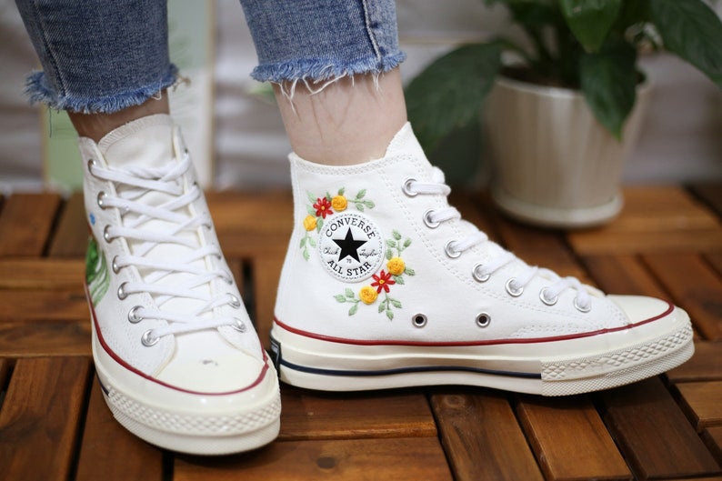 Frog Mushroom Converse Embroidery