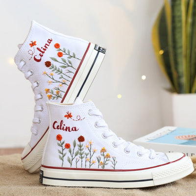 Embroidered Garden Flower Shoes