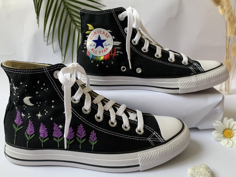 Lavender Moon Converse Embroidery