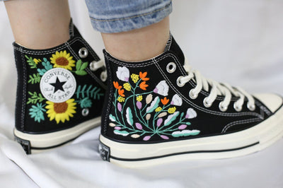 Sunflower Garden Converse Embroidery