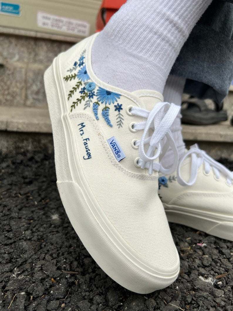 Forget Me Not Wedding Converse Embroidery