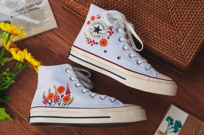 Orange Bloom Converse Embroidery