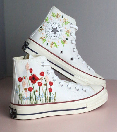 Poppy Wildflower Converse Embroidery