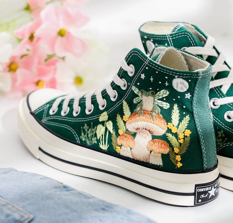 Converse Embroidery Mushroom High Tops