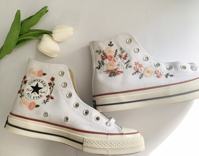 Pastel Bouquet Converse Embroidery