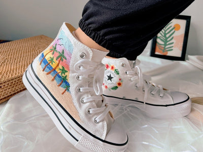 Beach Sunset Converse Embroidery
