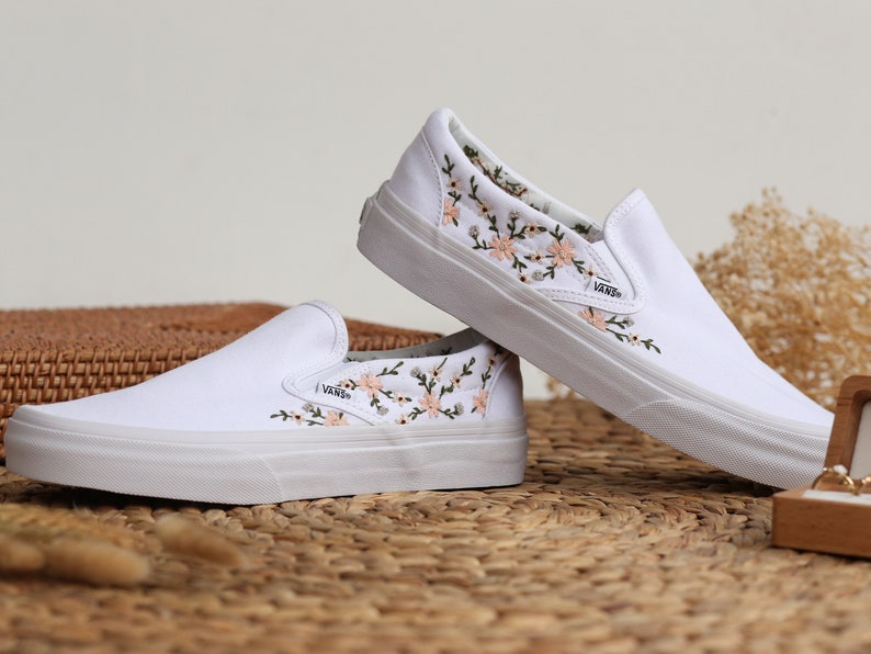 Peach Blossom Converse Embroidery