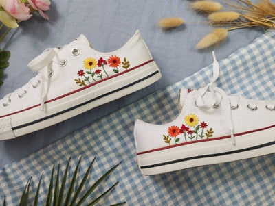 Flower Garden Converse Embroidery