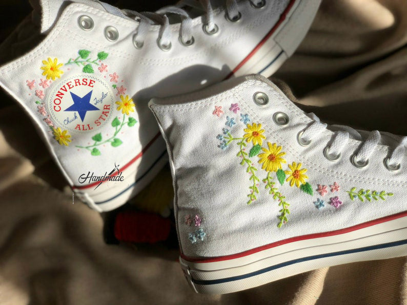 Daisy Vine Converse Embroidery