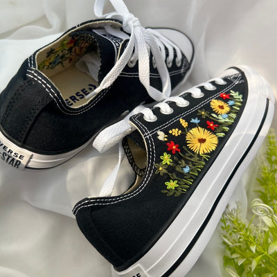 Embroidered Sneakers Sweet Colorful Flower Garden