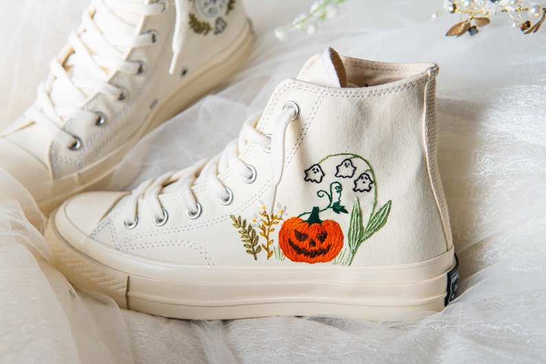 Converse High Tops Pumpkin Lantern Flower