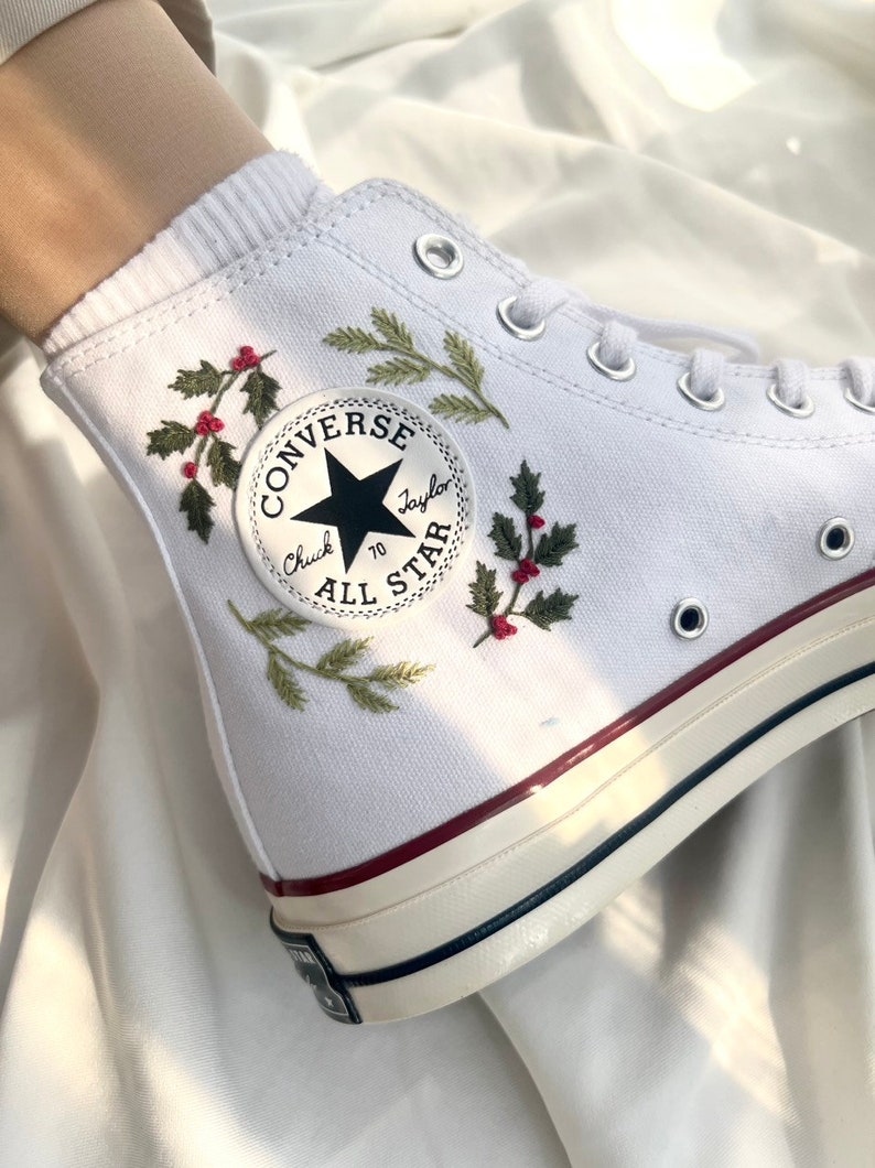 Converse Embroidered Sweet Orange Flower Garden