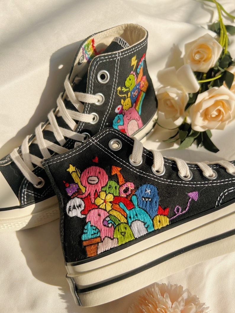 Colorful Doodles Converse Embroidery