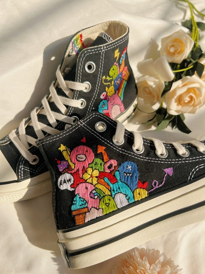 Colorful Doodles Converse Embroidery