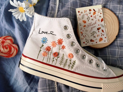 Love Daisy Converse Embroidery