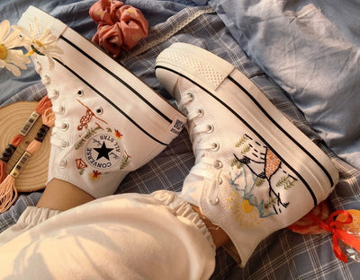 Mountain & Hiking Scene Converse Embroidery