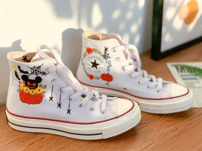 Halloween Pumpkin Converse Embroidery