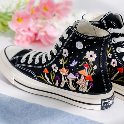 Garden Embroidered Converse Shoes