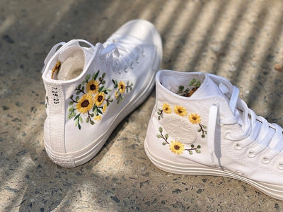 Sunflower Wreath Converse Embroidery