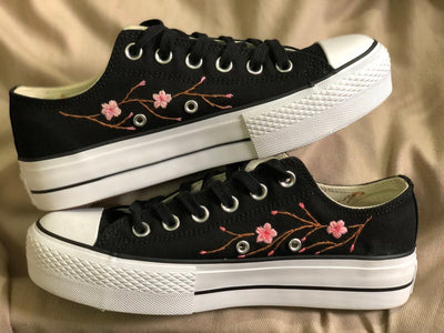 Cherry Blossom Branch Converse Embroidery