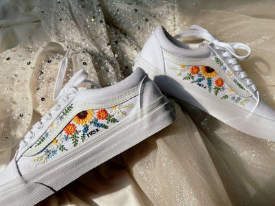 Sunflower Meadow Converse Embroidery