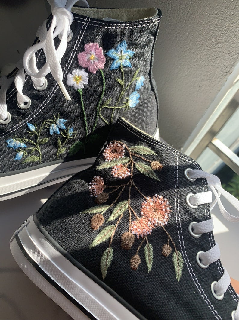 Wildflowers Converse Embroidery