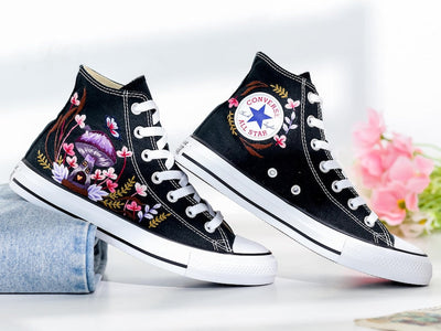 Mushrooms Embroidered Converse Shoes