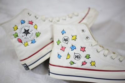 Colorful Leaves Converse Embroidery