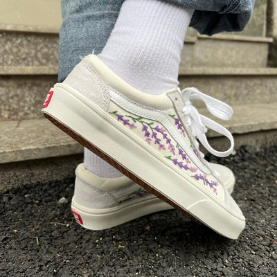 Lavender Vine Converse Embroidery