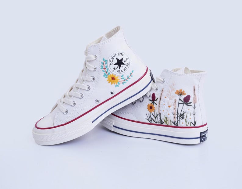 Wildflower Garden Converse Embroidery