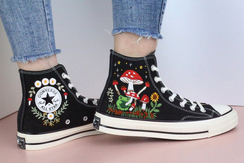 Forest Mushrooms Converse Embroidery