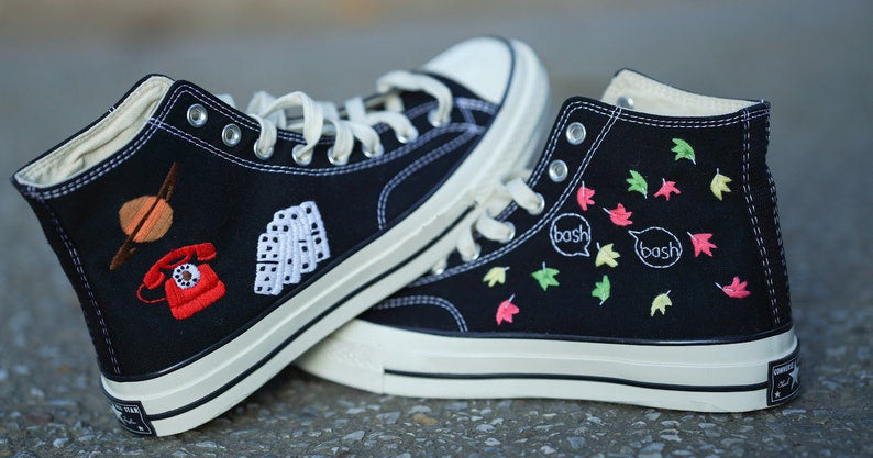 Saturn Phone Domino Converse Embroidery