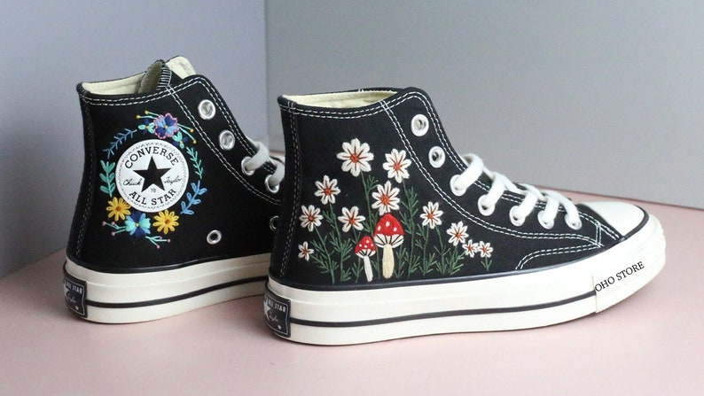 Mushroom Embroidered Sneakers