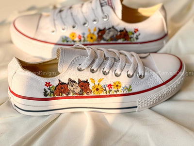 Converse Low Tops Horses And Colorful Flower