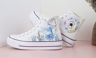 Mermaid Coral Converse Embroidery