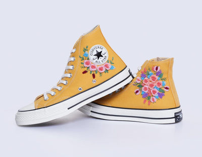 Rose Tulip Bouquet Converse Embroidery