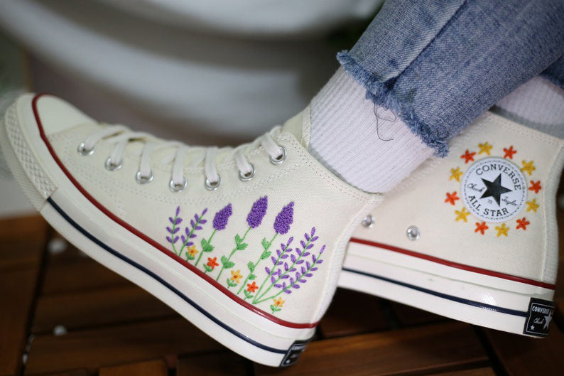 Lavender & Star Converse Embroidery