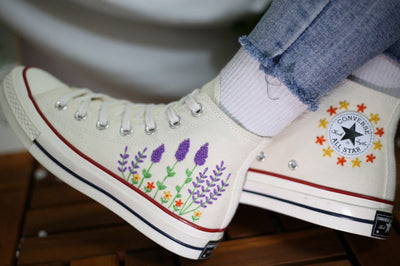 Lavender & Star Converse Embroidery