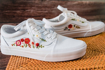 Dahlia Rose Garden Converse Embroidery