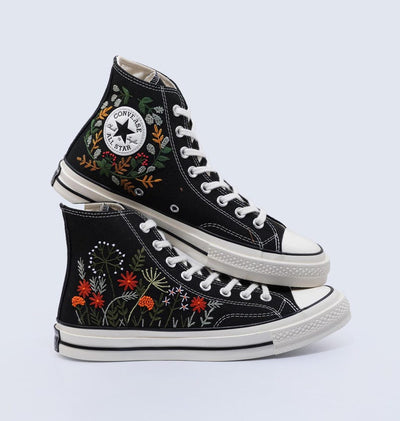 Wildflower Wreath Converse Embroidery