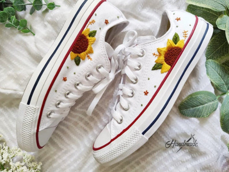 Sunflower Converse Embroidery