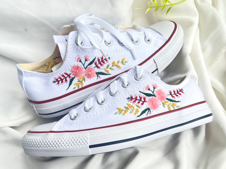 Pink Blossom Converse Embroidery