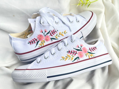 Pink Blossom Converse Embroidery