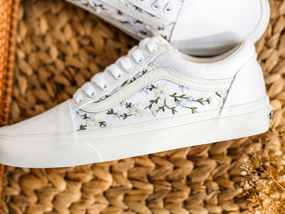 Blue Daisy Vine Converse Embroidery