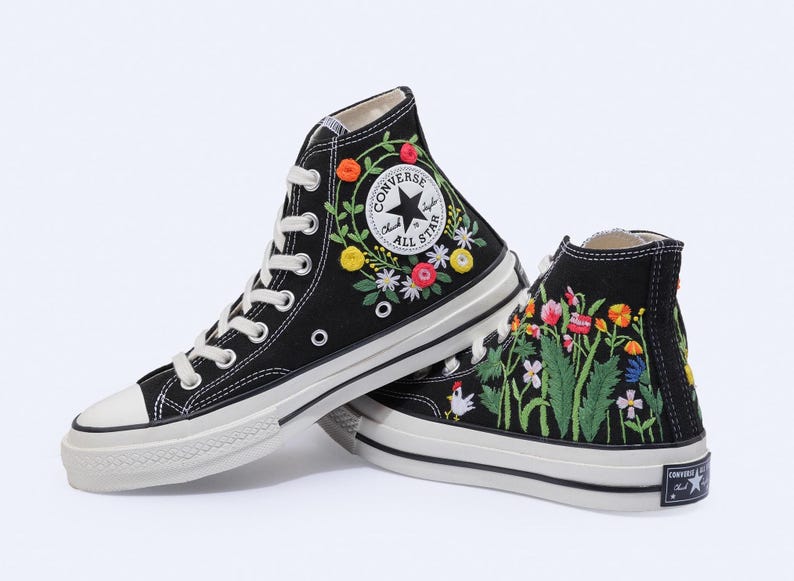 Wildflower Meadow Converse Embroidery