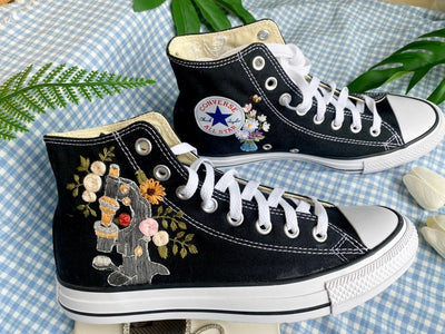 Mushrooms and Flowers Converse Embroidery