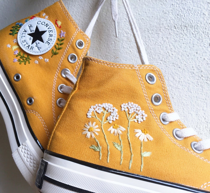Daisy and Wildflower Converse Embroidery