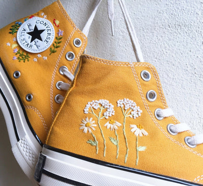 Daisy and Wildflower Converse Embroidery