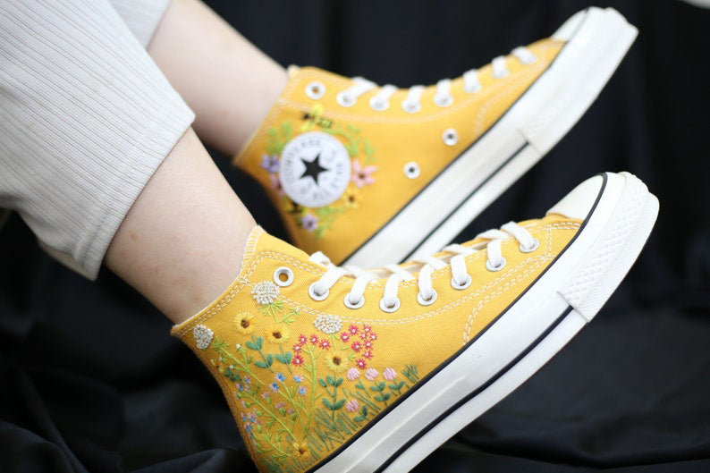 Wildflower Meadow Converse Embroidery