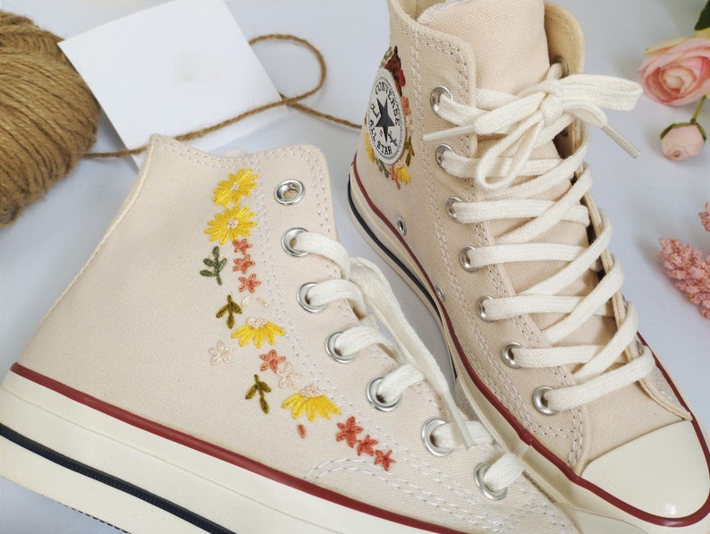 Sunny Daisy & Wildflower Embroidered Converse